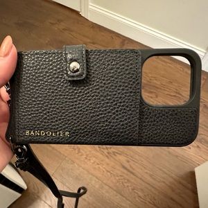 Bandolier MILA MagSafe Charging Crossbody in Black/Pewter for iPhone 13 pro